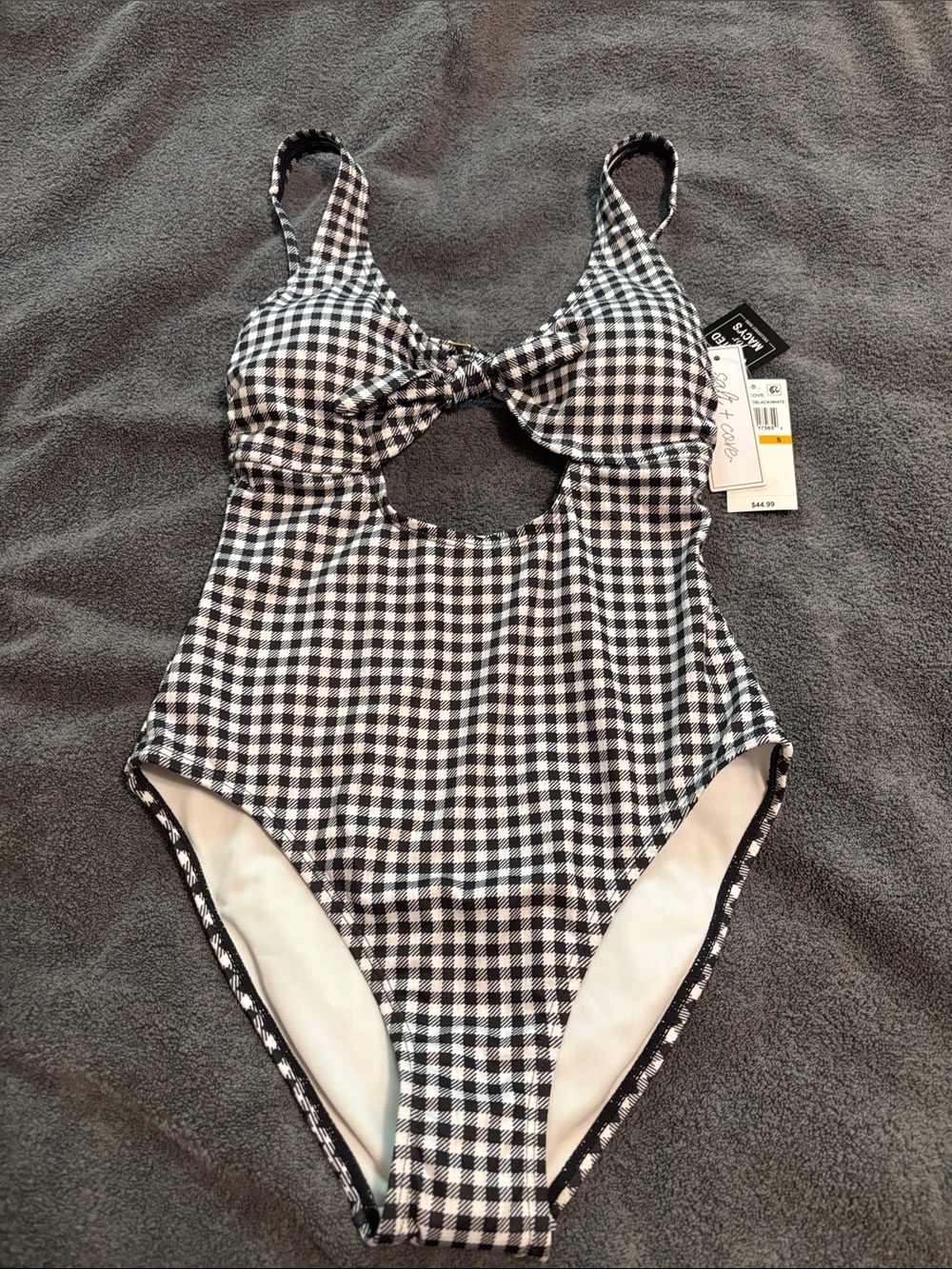 Salt and Cove Black and White One Piece Swimsuit